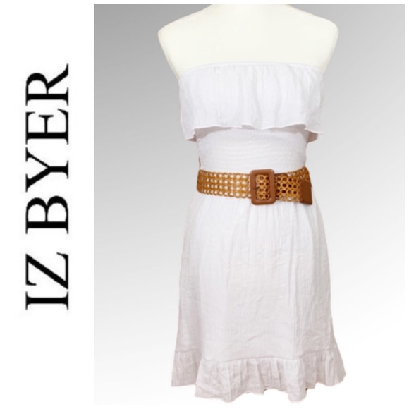 Iz Byer Dresses & Skirts - IZ Byer- White Strapless Country Style Dress- M